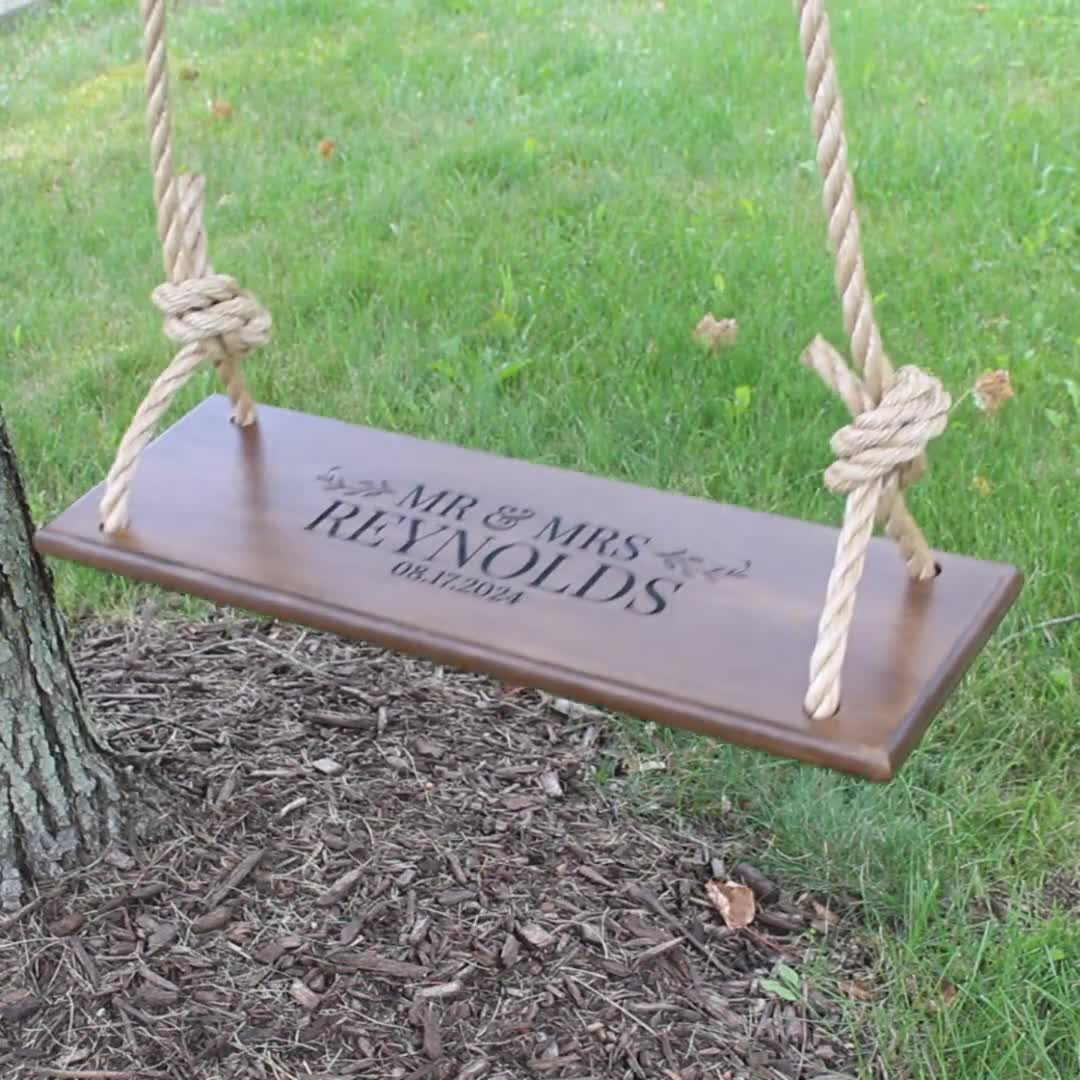 Tree Swing Engraved Personalized with store Name or Monogram and Date