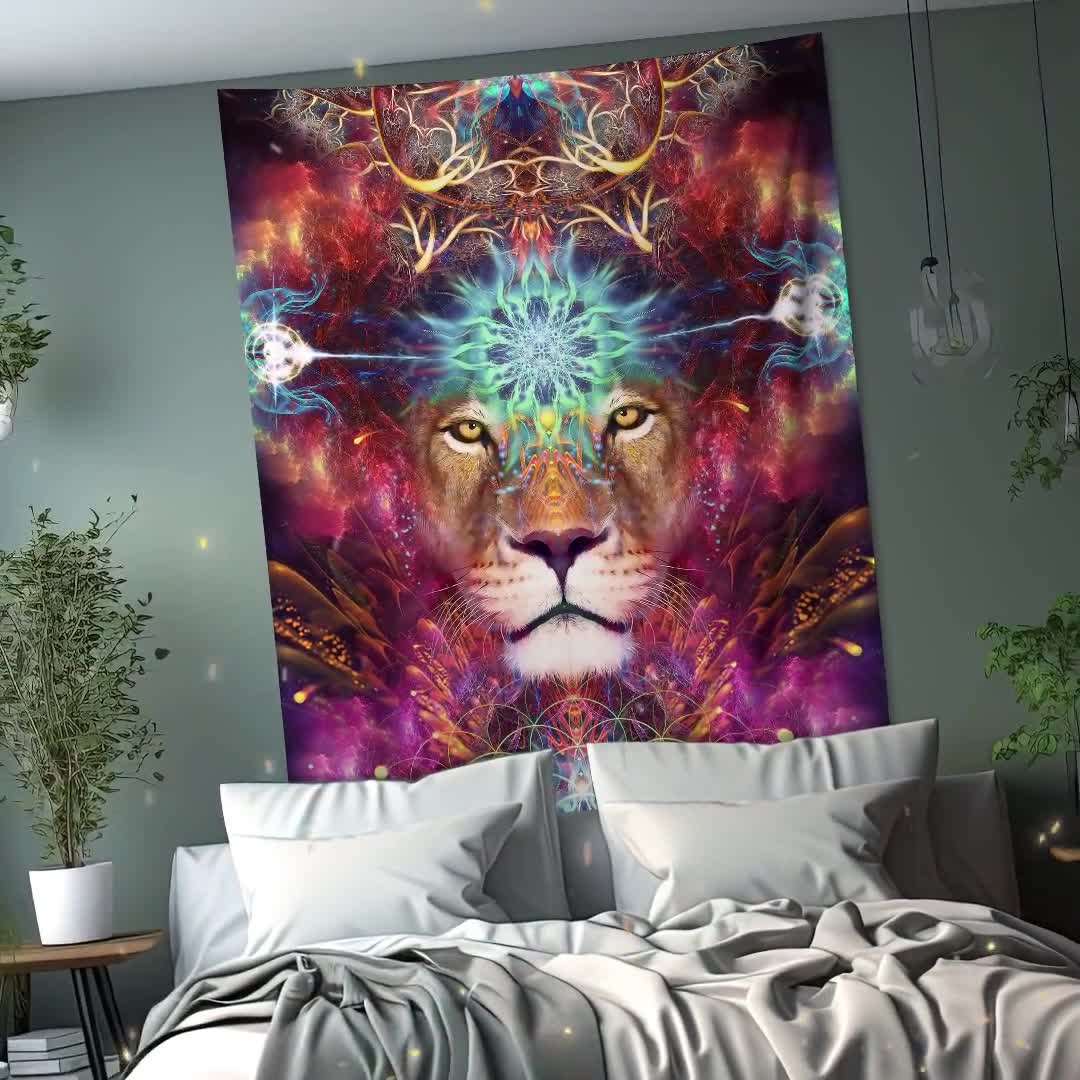 Tenture Murale The Forest Au Lion - 140 X 87 Cm - Art Déco - Motif William Morris