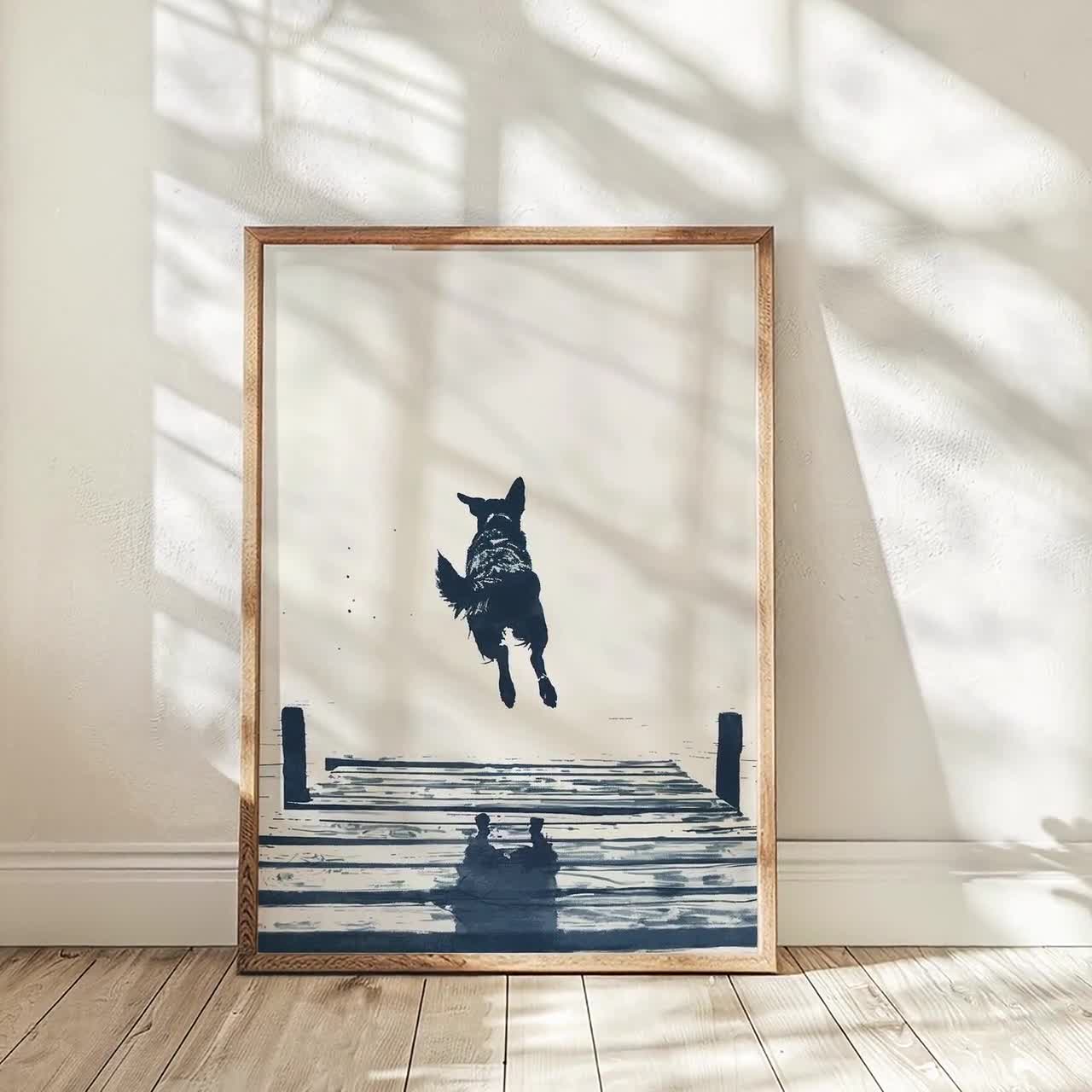 German Shepherd Dock Leap | Cute Happy Coastal Dog | Summertime