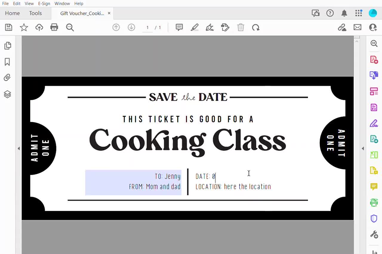 Cooking Class Gift Card – The Cook's Nook