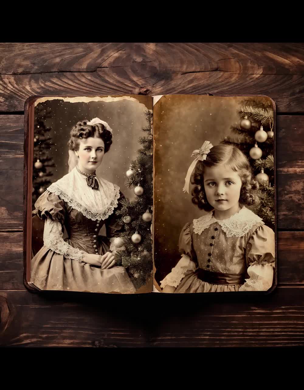 アンティーククリスマスポートレートページ：ジャンクジャーナル