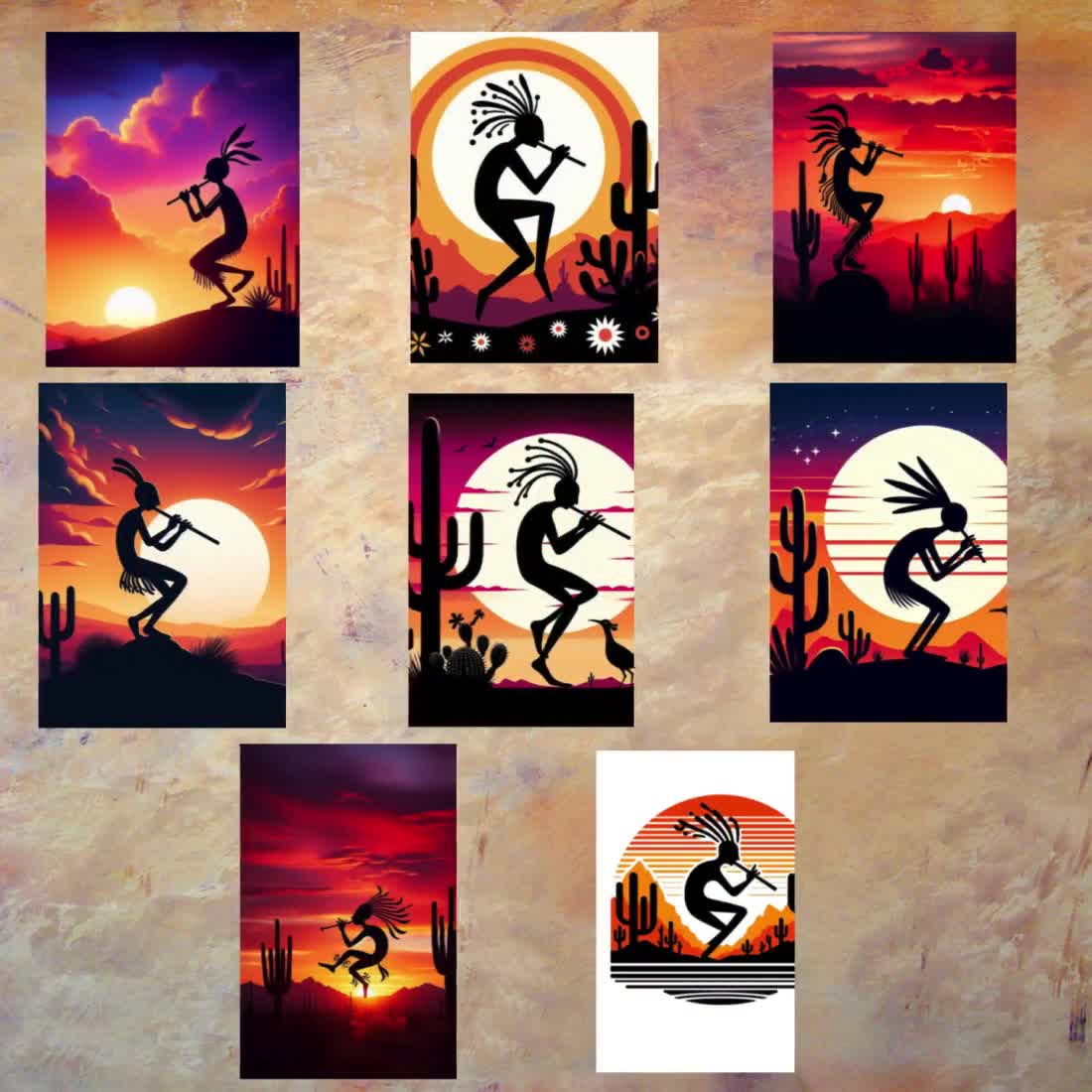 Kokopelli Dancing Flute Player, Instant Digital Download