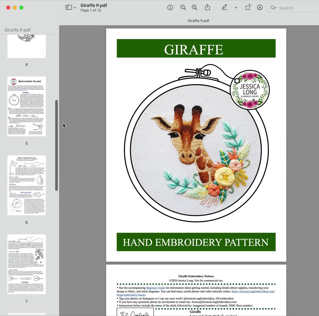  Ebherys Level 1 Hand Embroidery kit for Beginners, Starters,not  Cross Stitch, 2pcs Animal Patterns 2pcs Hoops Needlepoint kit DIY  Instructions (Giraffe and Rocket)