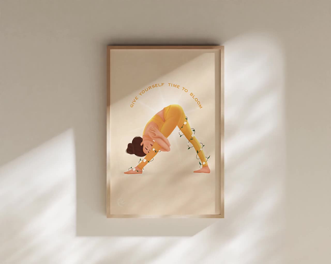 Yoga Art Print. Yoga studio Wall Decor. Powerful Feminine Art Prints.  Pilates Print of Art. Feminine Posters | Give yourself time - A5/A4