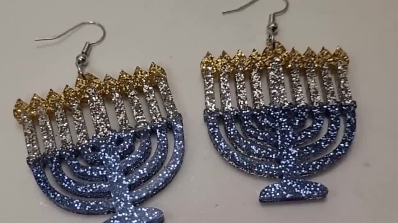 Hanukkah Menorah Beaded Earring Kit