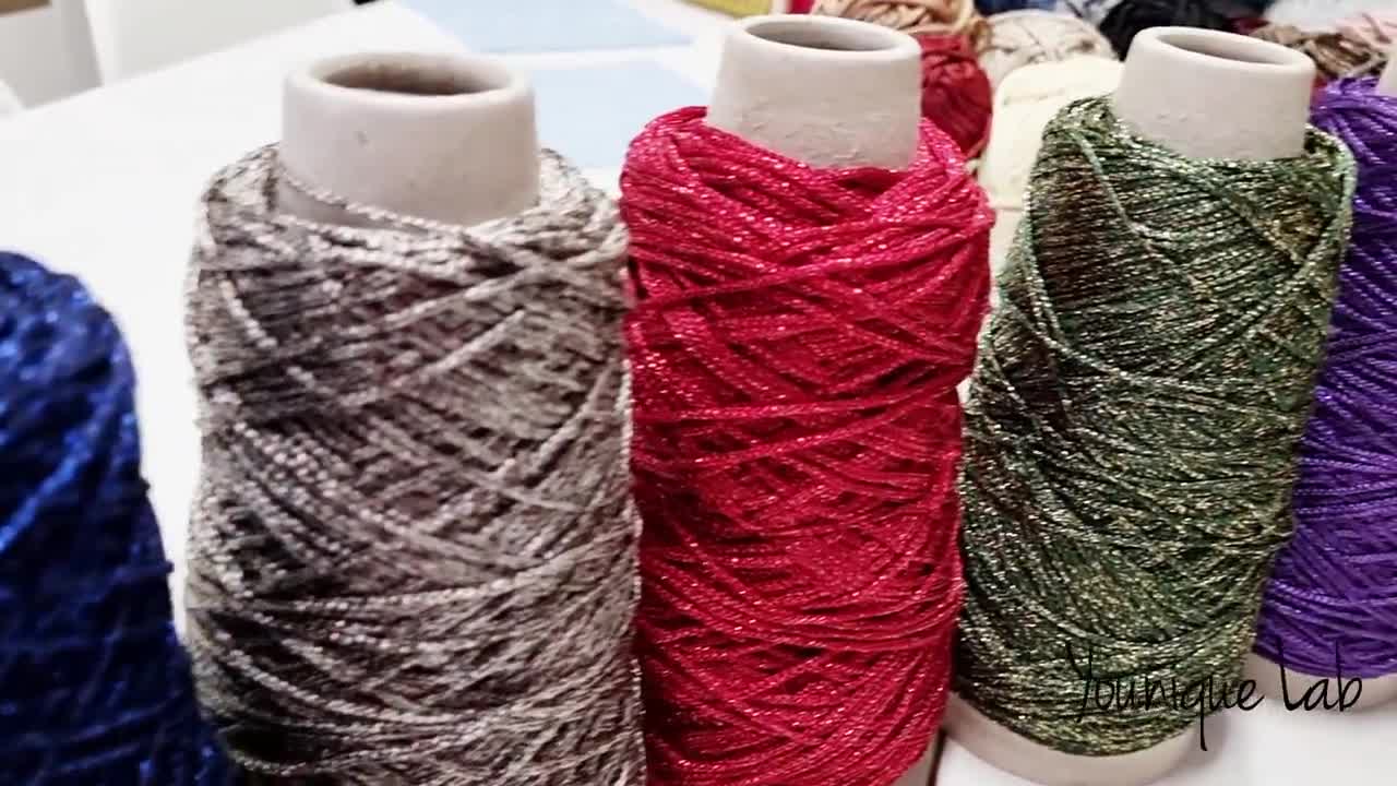 Fil à tricoter, ficelle de soie de corps léger, fil de soie glacée, fil  creux tricoté à la main pour le bricolage, sac à crochet, coussin de  chapeau d'été (couleur : orange) 