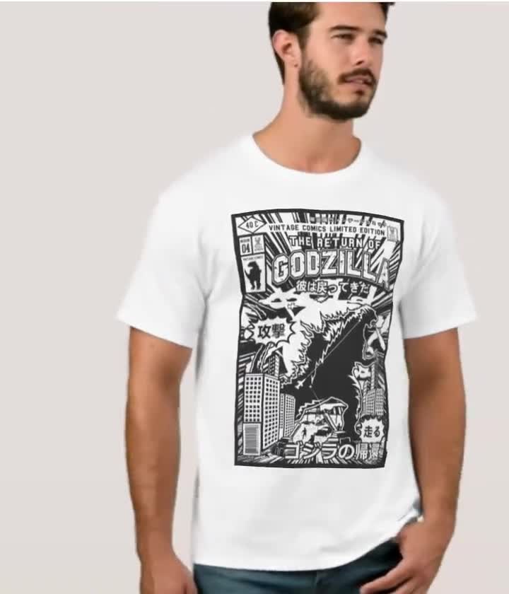 Godzilla T-shirt Gojira Kaiju Sci-fi Japan Monster Vintage Godzilla T-shirt Gojira Kaiju Sci-fi Japan Monster Vintage
