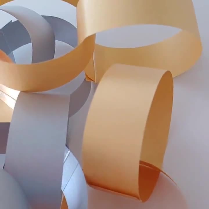 Metallic Paper Chain Kits - Gold - SILVER - Long double sided - Smooth - 10  FEET per kit