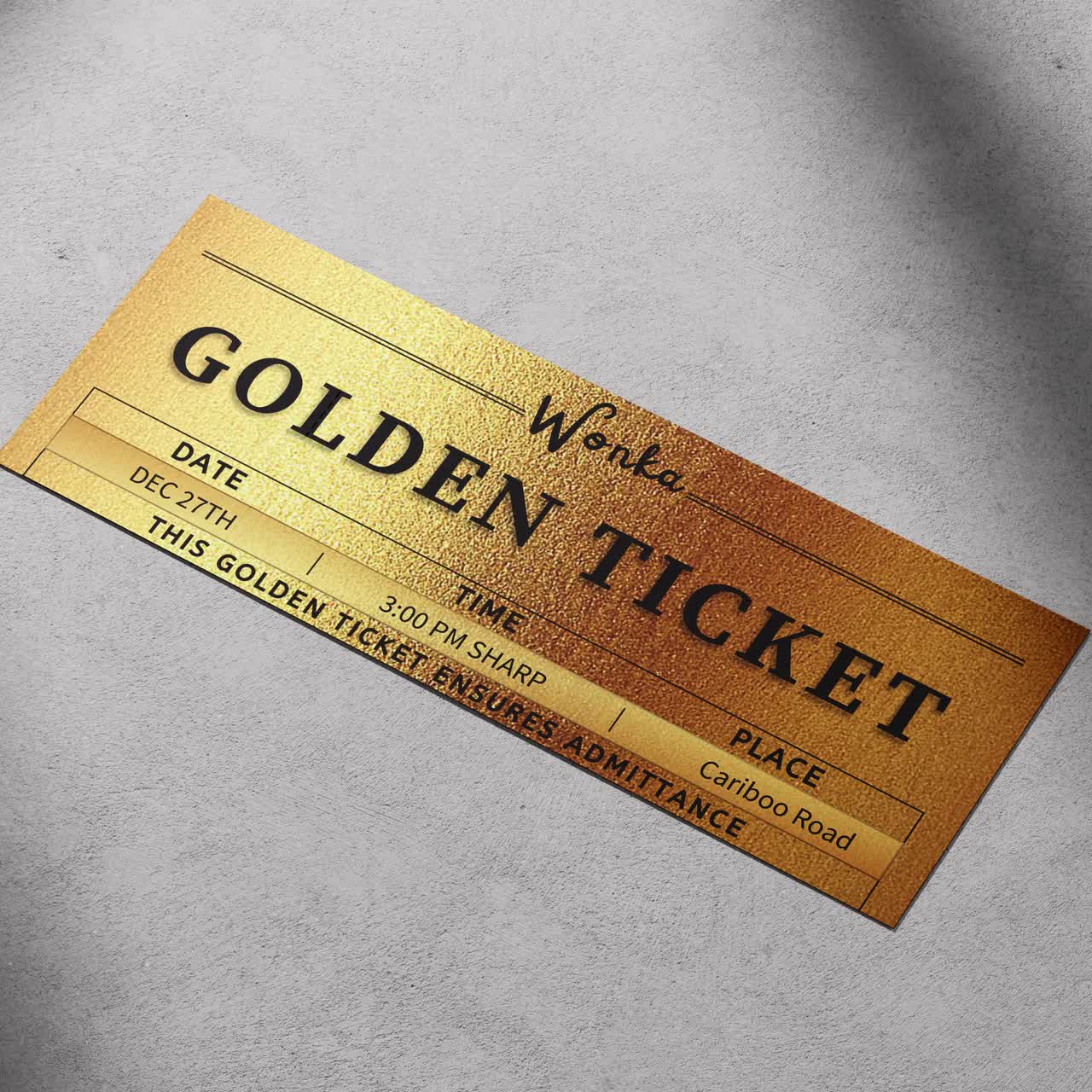 Impression carte ticket d'or