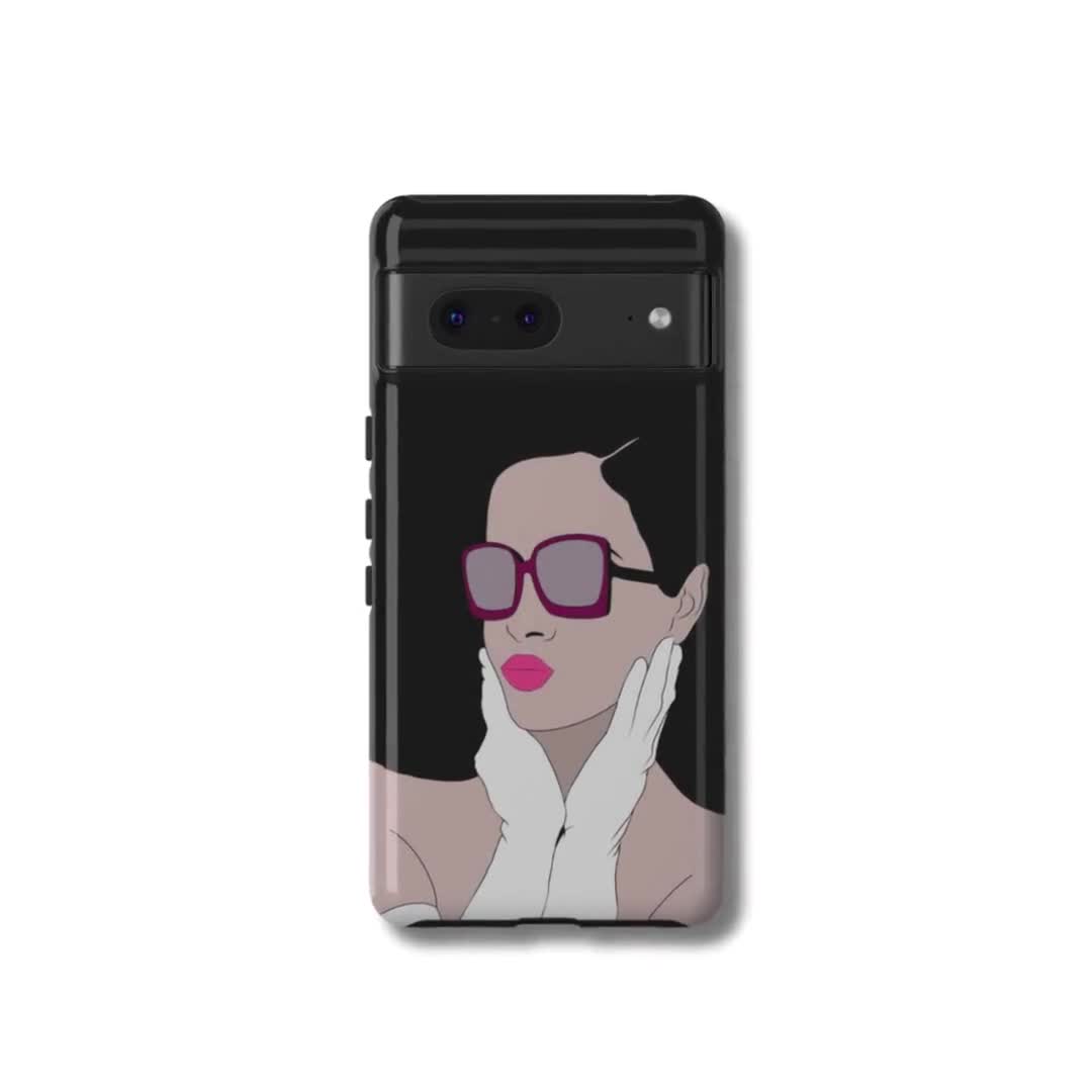 Vogue Woman Pixel Phone Case: Dual Layer Protective Polycarbonate