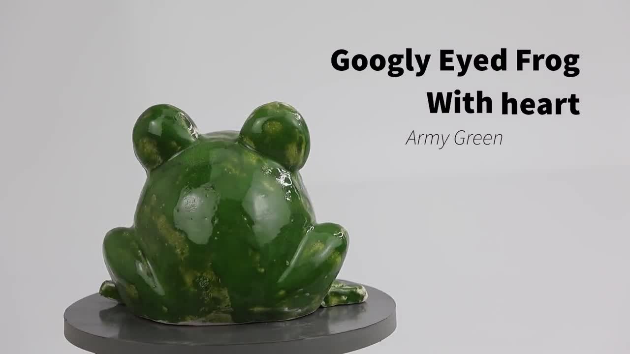 ピンクのハート型をしたぎょろ目カエル – 手作り陶器 - Etsy 日本