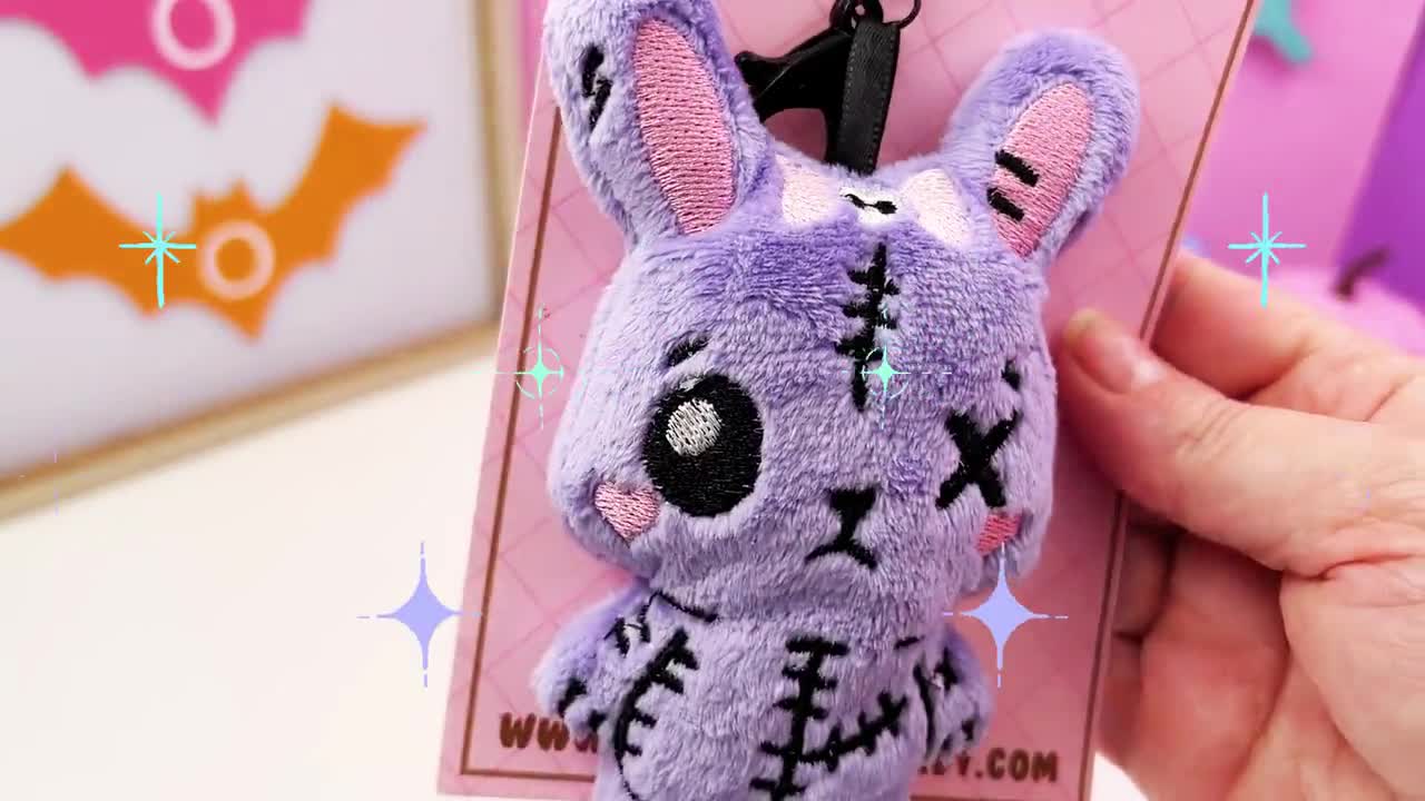 Dead Bunny Plush Bag Charm Keychain, Gurokawa Halloween Undead