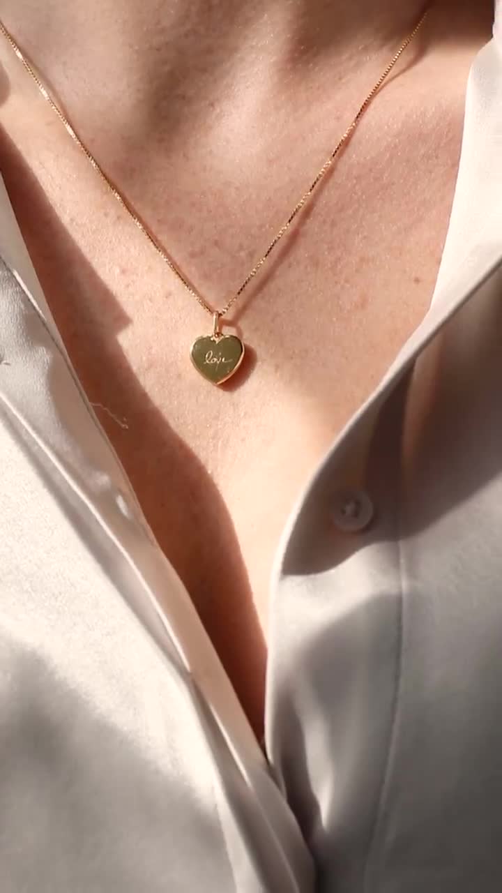 Handwriting Heart Necklace by Gracepersonalized - Actual