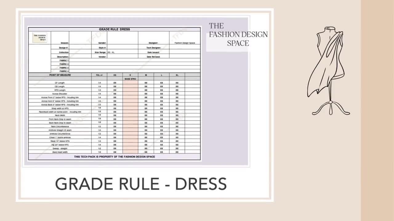 fashion spec sheet for dress Spec Sheets TEMPLATES for Basic T-shirts Tech Pack, apparel industry  fashion designing; fashion CAD; design templates; Editable & Printable main image 1