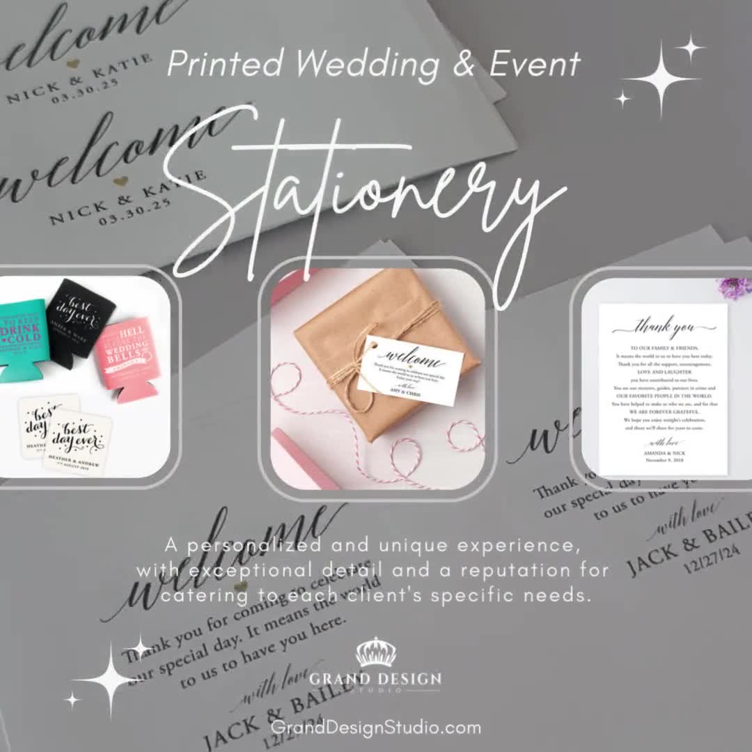 Wedding Welcome Bag Tag (SET OF 10) - Script Thank You Gift Tags for Wedding Hotel Welcome Bag - Destination Wedding Tags video poster