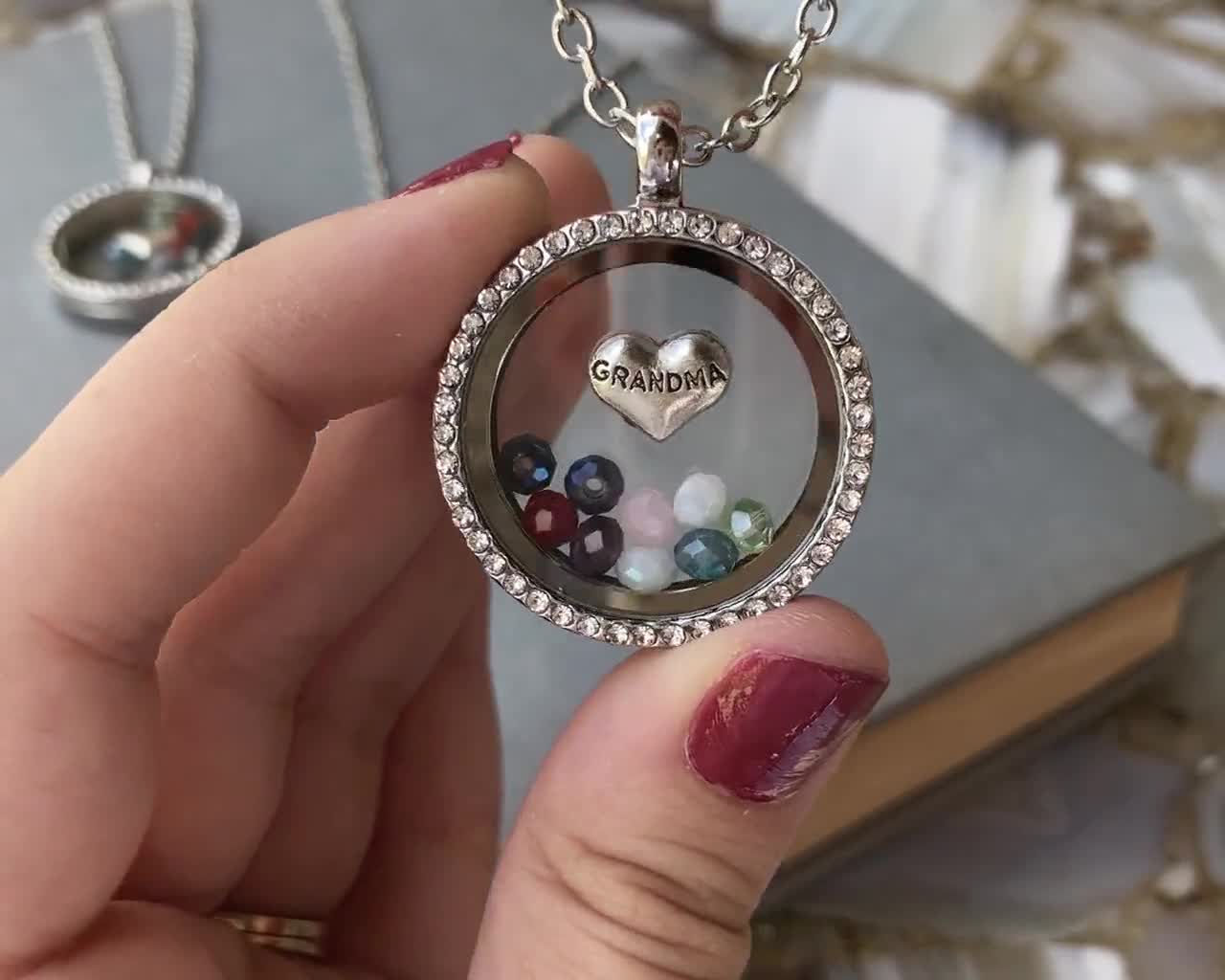 Grandmother Necklaces, Birthstone Grandma Necklace, Grandmother Jewelry