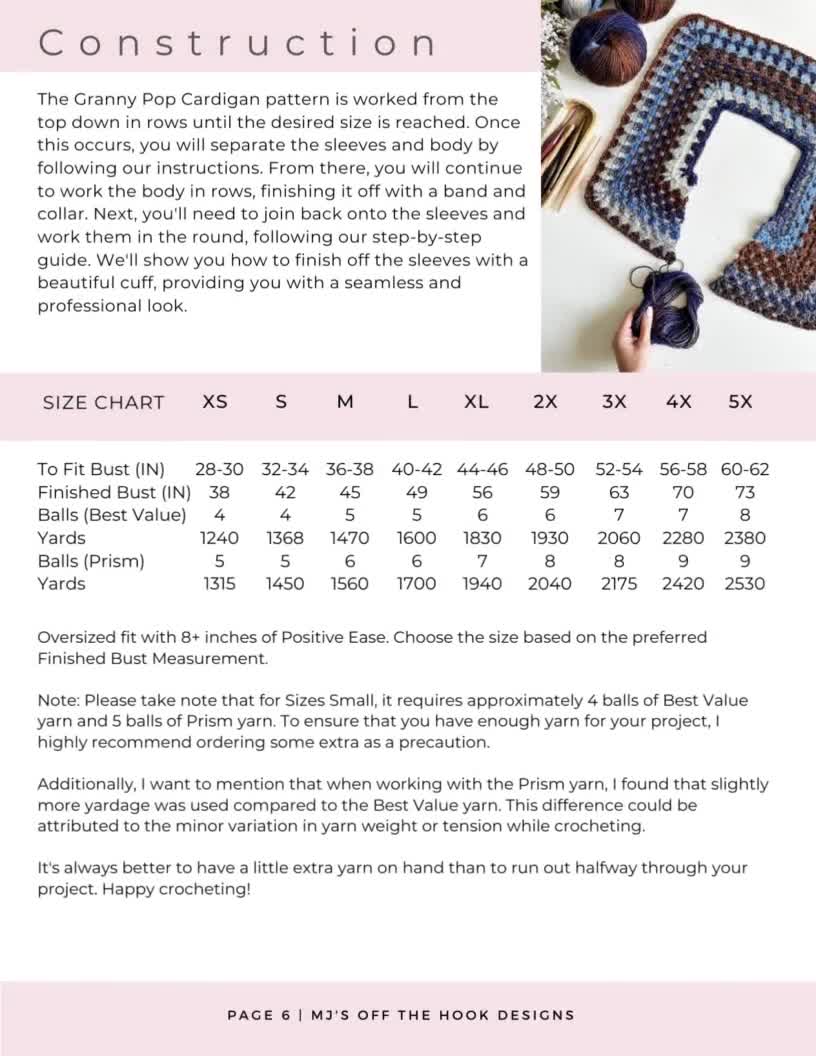 CROCHET PATTERN / Granny Pop Cardigan Crochet Pattern PDF Digital