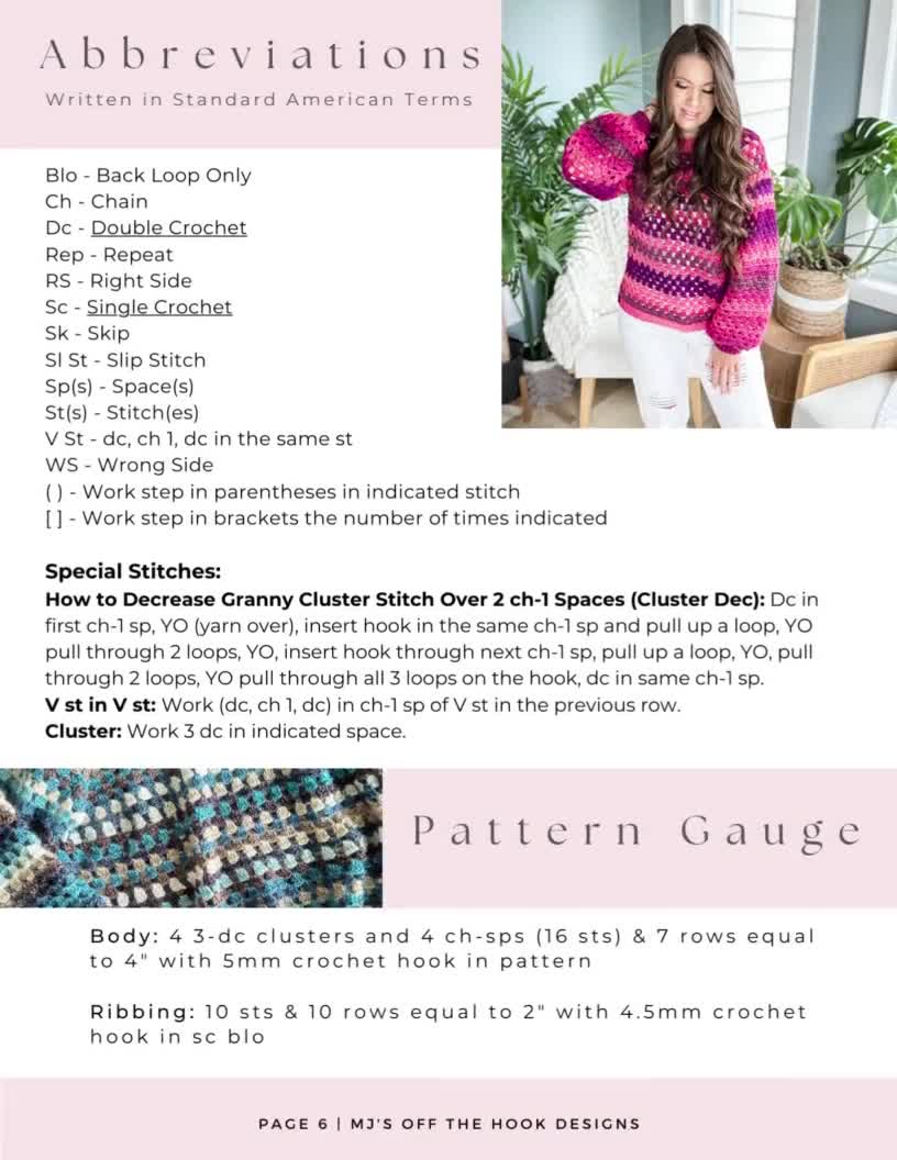 Easy Crochet Granny Stitch Sweater - MJ's off the Hook Designs