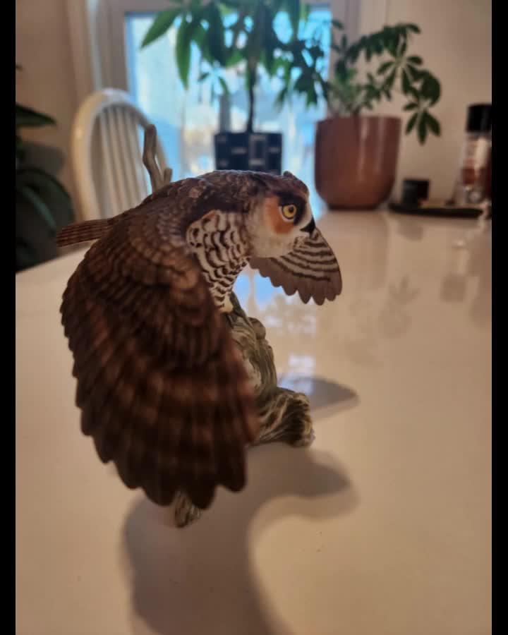 The Great Horned Owl Porcelain Sculpture by George Mcmonigle and