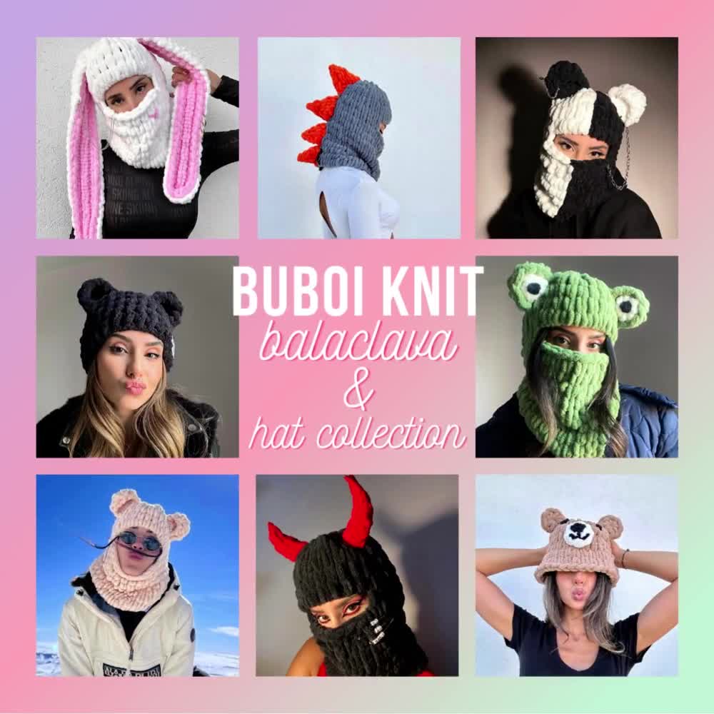 Ski Helmet Balaclava Mask, Cat Balaclava, Handmade Balaclava
