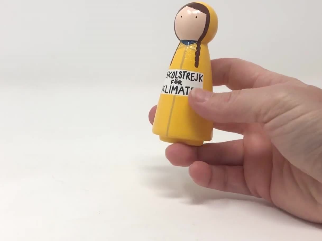 Greta Thunberg Peg Doll (*Made to Order*)