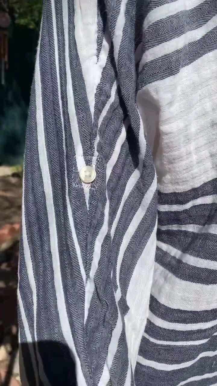 Haut Loft Tricot Rayé à Manches Volantes - Taille S - 100% Coton (Multicolore)
