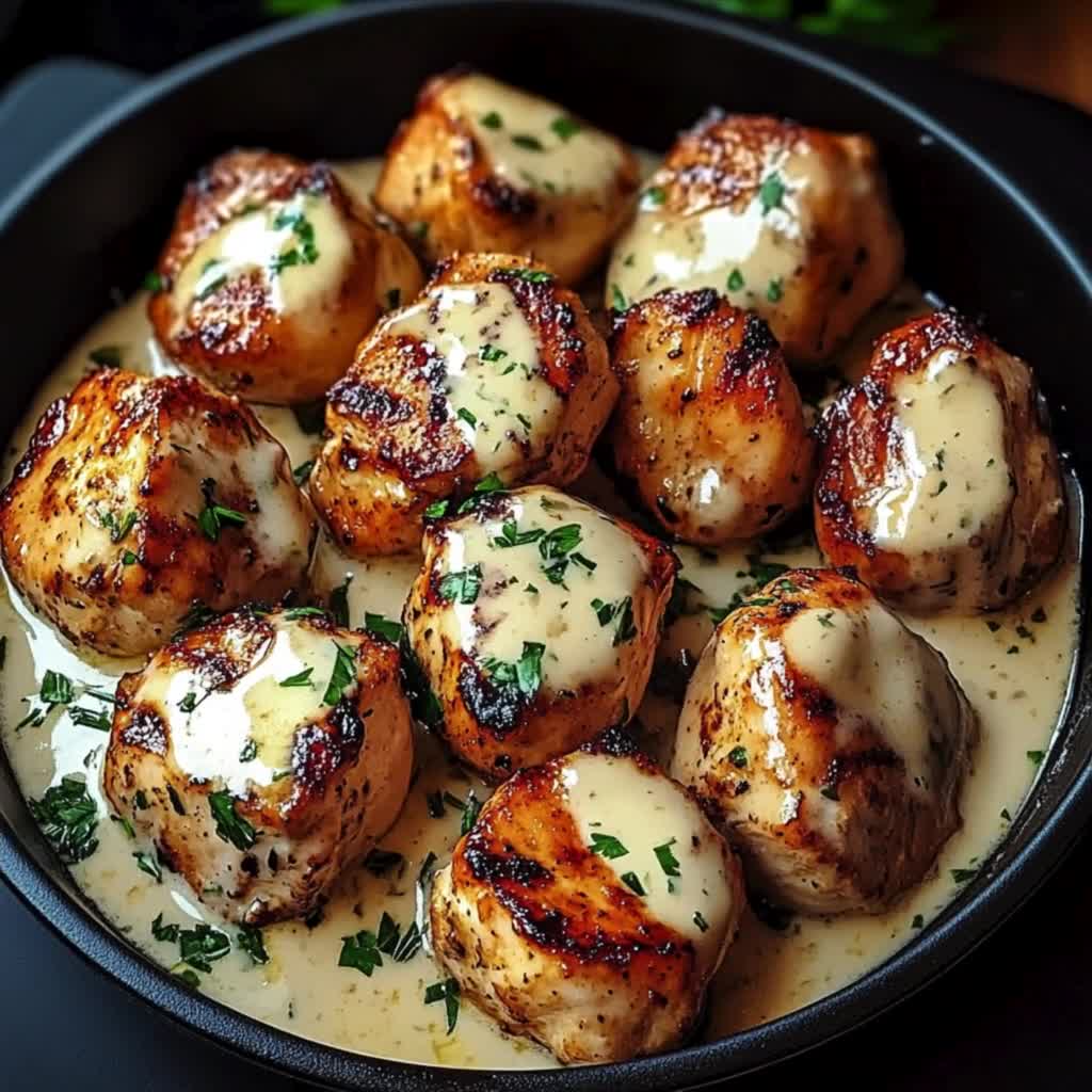 BEST RECIPE for Grilled Chicken Bites With Creamy Garlic Sauce