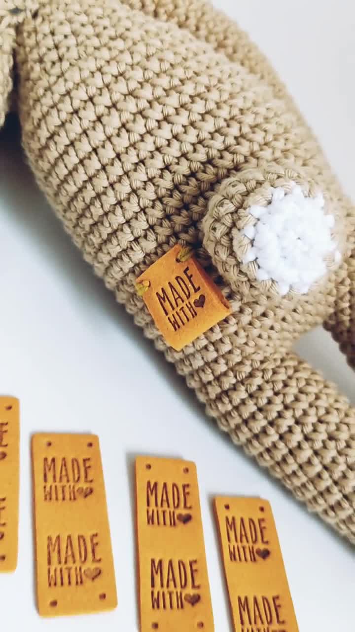 Made With Love Tags 4 Pcs Sewing Labels Tags for Handmade Items Tags for  Crochet and Sewing Hats Knitting Labels Amigurumi 