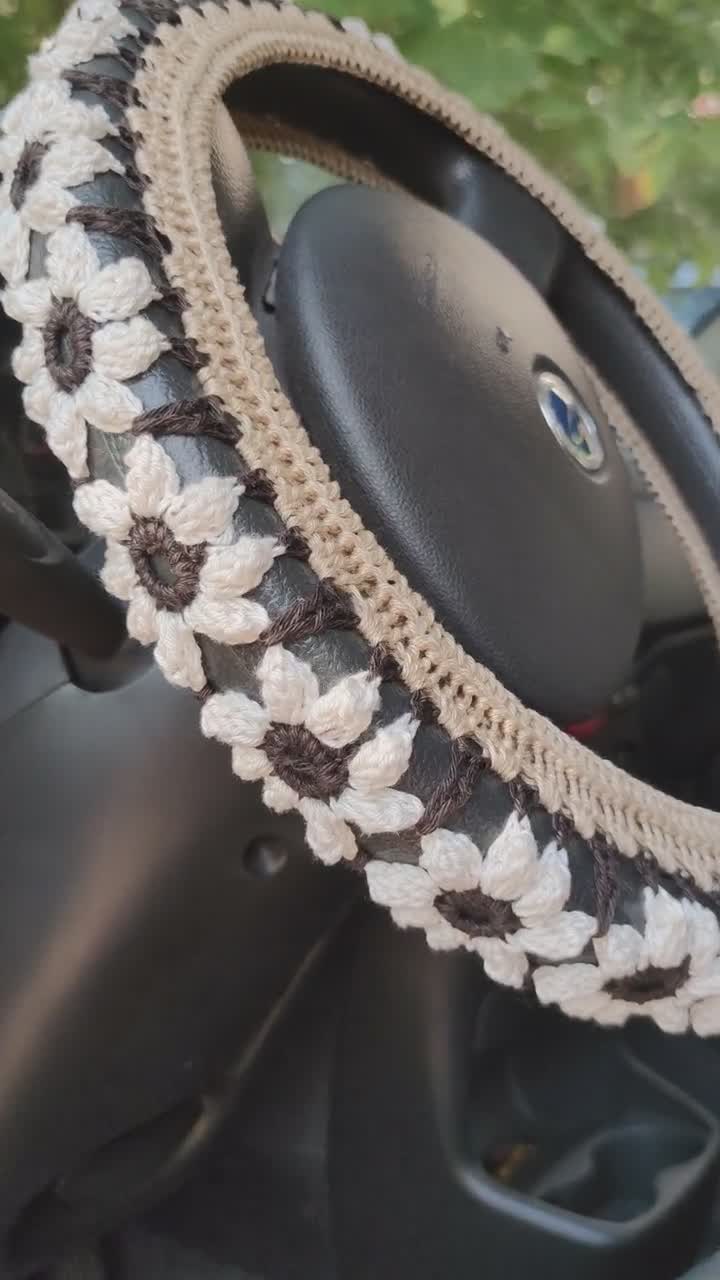 Nature-brown Steering Wheel Cover Crochet Steering Wheel Cover Car