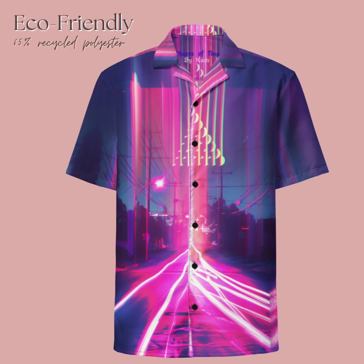 Neon Cyberpunk Button up Shirt, Trippy Rave Hawaiian Shirt