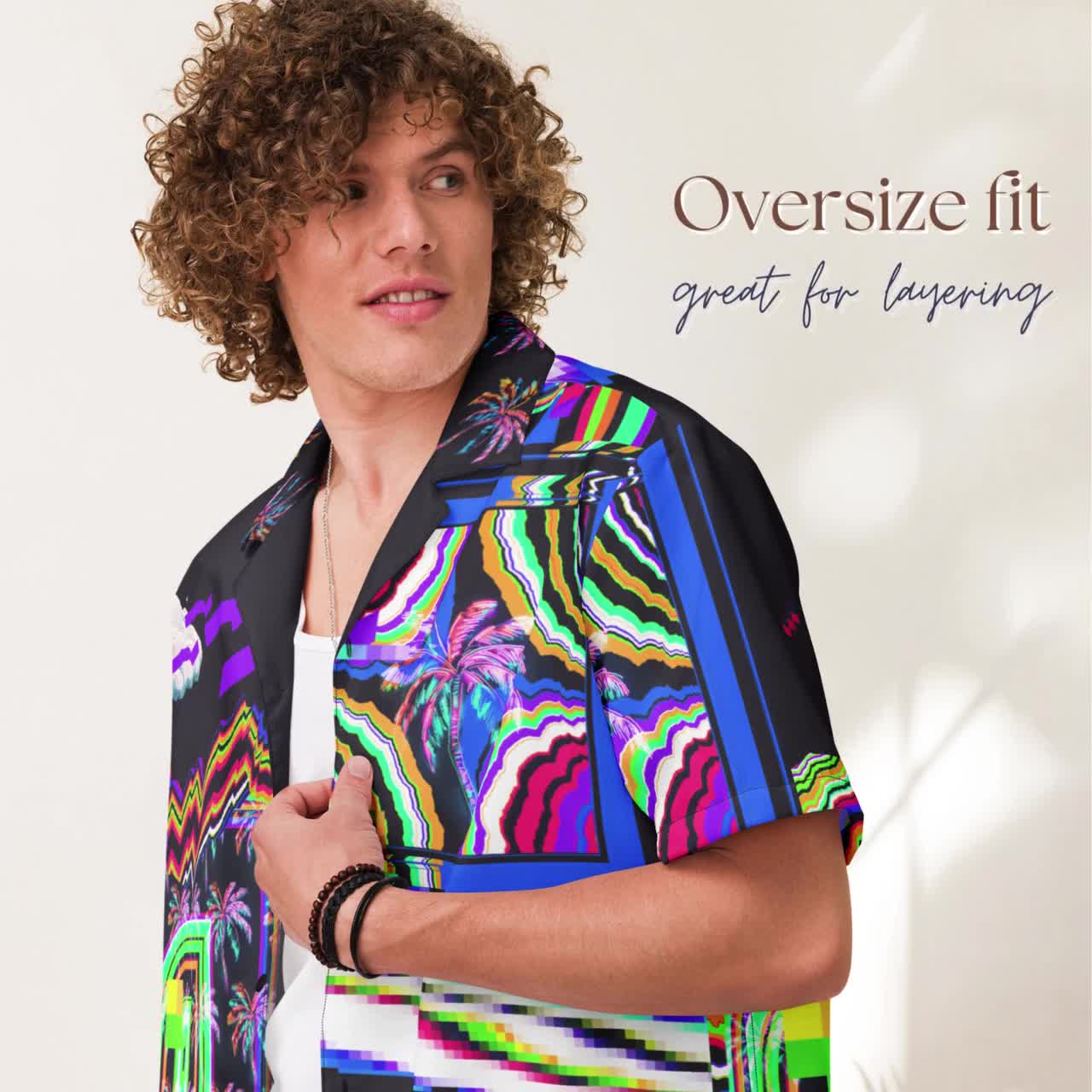 Retro Miami Hawaiian Shirt, Trippy Vacation Clothes