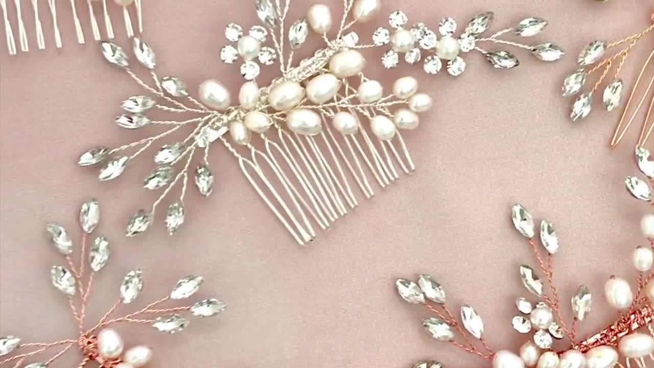 Wedding Hair Accessory, Boho bridal pearl crystal Hair Vine Comb newest Bridal Hair Accessory, 