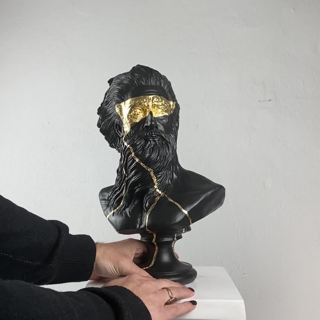 Escultura de estatua de Poseidón de gran tamaño, estatua griega, decoración del hogar, esculturas hechas a mano video poster