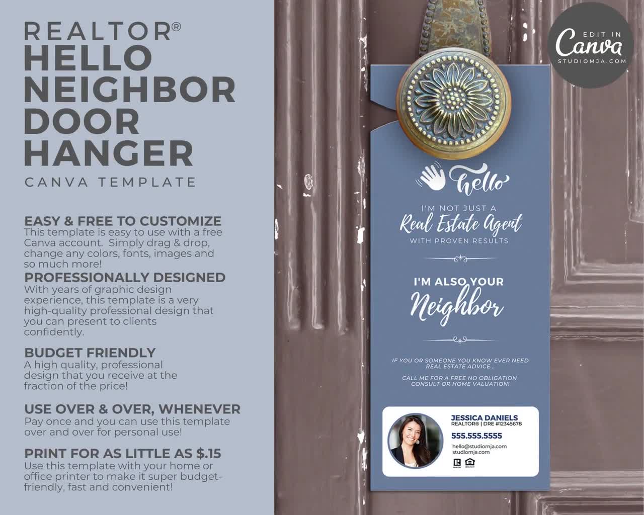 Canva Editable Door Hanger Template - Anchor Design Co.