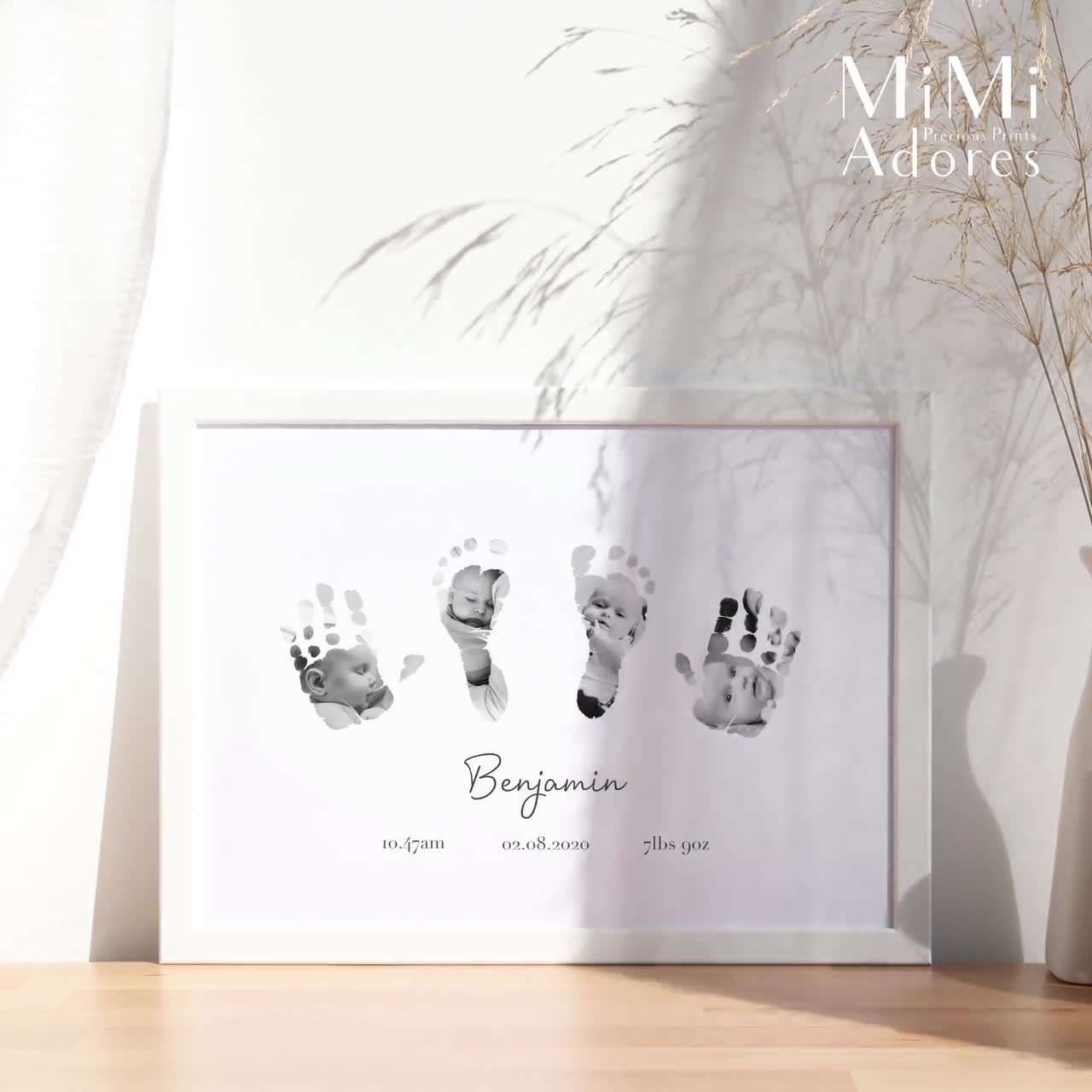 Baby Hand and Footprint Art Baby Hand and Footprint Kit Included  Personalised Baby Keepsake New Baby Gift New Mum Gift Baby Gift 