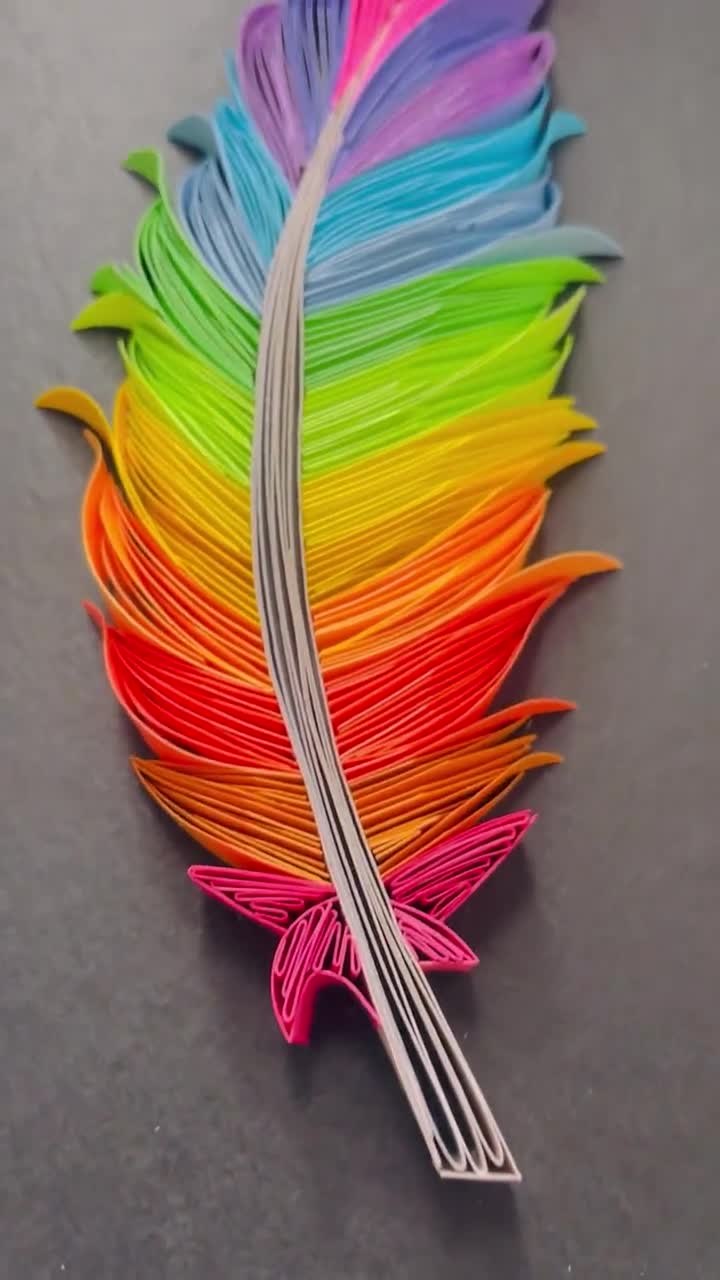 Feather made of Paper Quilling Strips : r/crafts