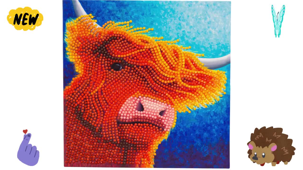 thumbnail image 2 of Harloon Highland Cow Diamond Painting Kits - 6 Pack 15.7x11.8 Inch 5D DIY Diamond Art 2 of 13