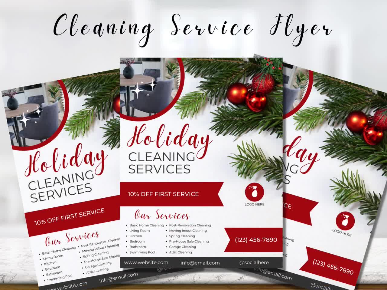 Holiday Cleaning Flyer, Cleaning Service Poster, Housekeeping Flyer, DIY  Sheet, Editable Printable Template, Canva, Business Flyer Printable - Etsy