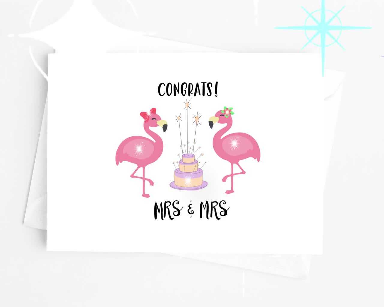 Lesbian Wedding Card, Same Sex Marriage, Mrs and Mrs, Gay Congratulations  Engagement, Couple Bridal Shower, Funny Flamingo Theme - Etsy