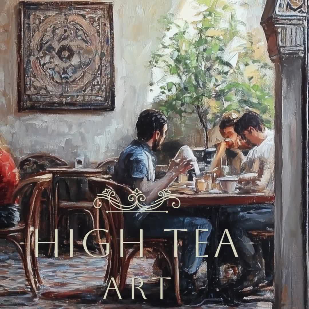 ヴィンテージ モロッコ パターン アーチ 油絵 デジタル ダウンロード