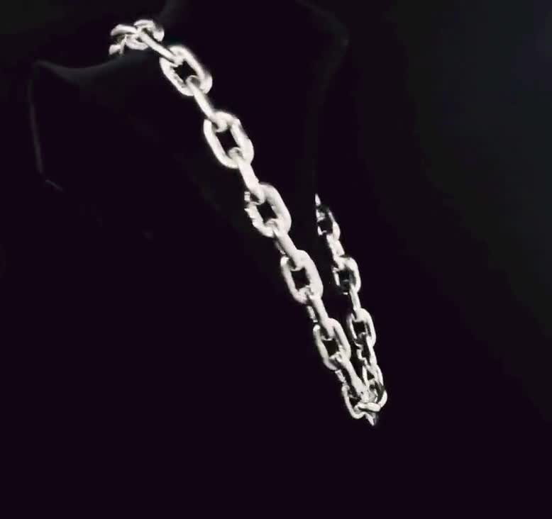 999 Silver Huge & Heavy Anchor Box Chain Necklace or 999 Silver Huge & Heavy Anchor Box Chain Necklace or