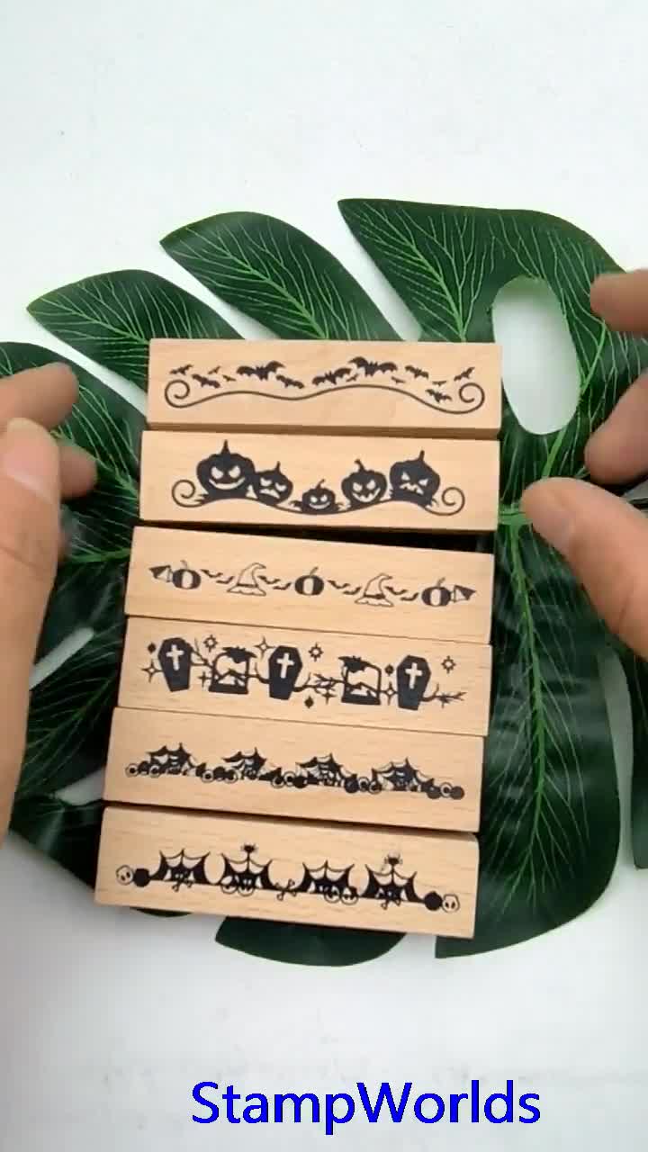 Large Square Wooden Rubber Stamp, Card Making, Scrapbooking, Diary, Journal  Decorating, Memo, Message Background . 4 Styles 