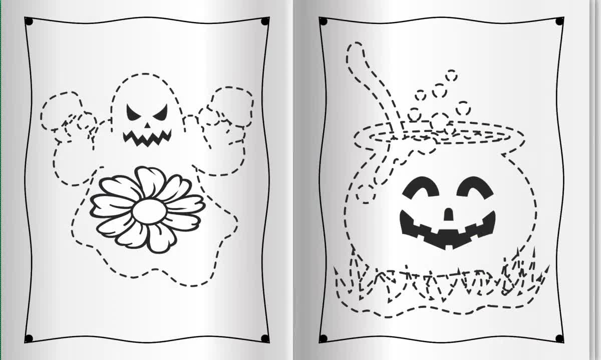 Halloween Tracing and Coloring Book for Kids Ages 3-5 6-8 