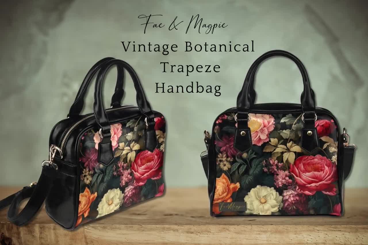 Vintage Floral Vegan Leather Handbag, Cottagecore Boho Bag - Etsy