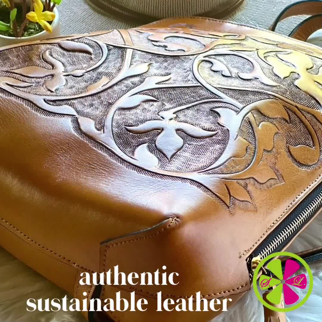 バッグ VTG JPG Tooled Leather Backpack Tooled Leather Backpack – Shop 6666 Ranch