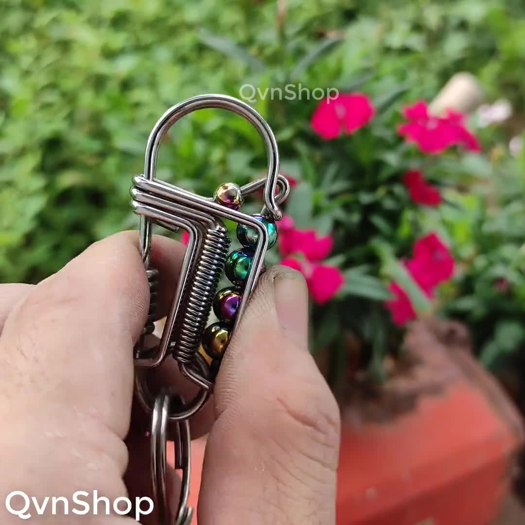 Minimalist Beads Wire Wrapped Stainless Steel Carabiner Keychain, Super  durable keychain - Buy once use forever