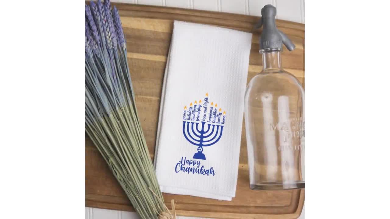 Chanukkah Decor, Hanukkah Gift, Winter Holiday Towel, Hanukkah Hand Towel,  Jewish Kitchen Decor, Jewish Holiday Towel, Hanukkah Gift