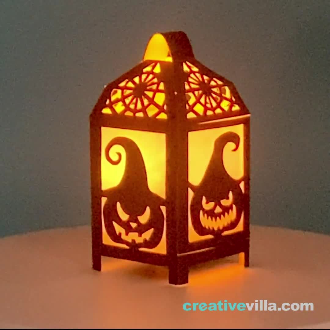 Halloween Mini Desktop Lantern #3 DIY Low Poly Paper Model