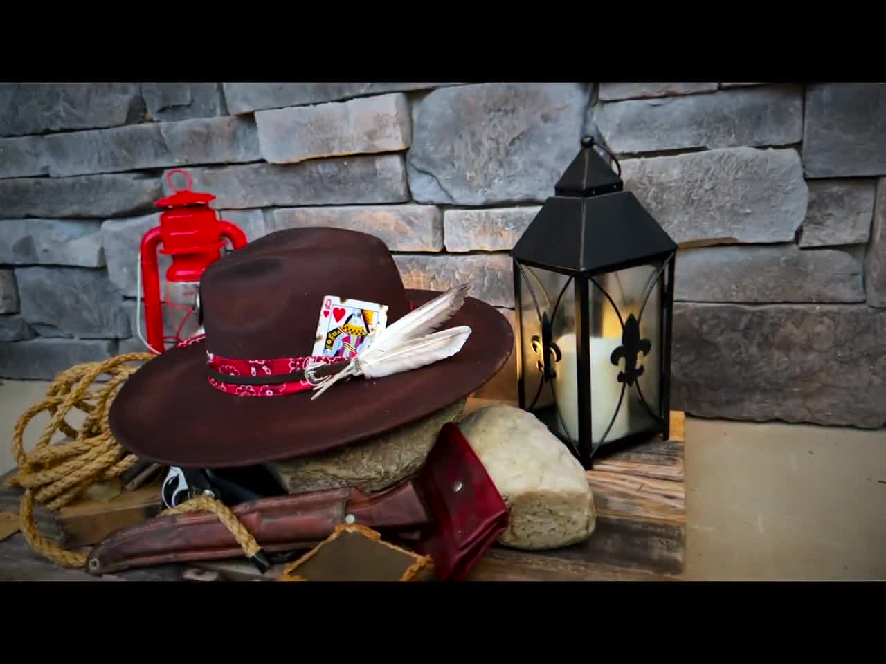 Distressed Cowboy Hat With Bandana, Cowgirl Hat, Yellowstone Hat