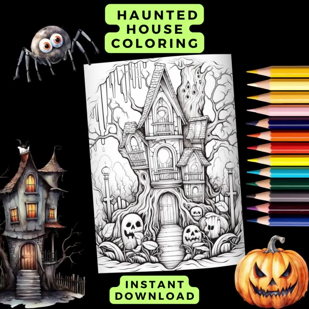 Haunted House Coloring Page Printable - Haunted House Coloring 3 Fstzjl